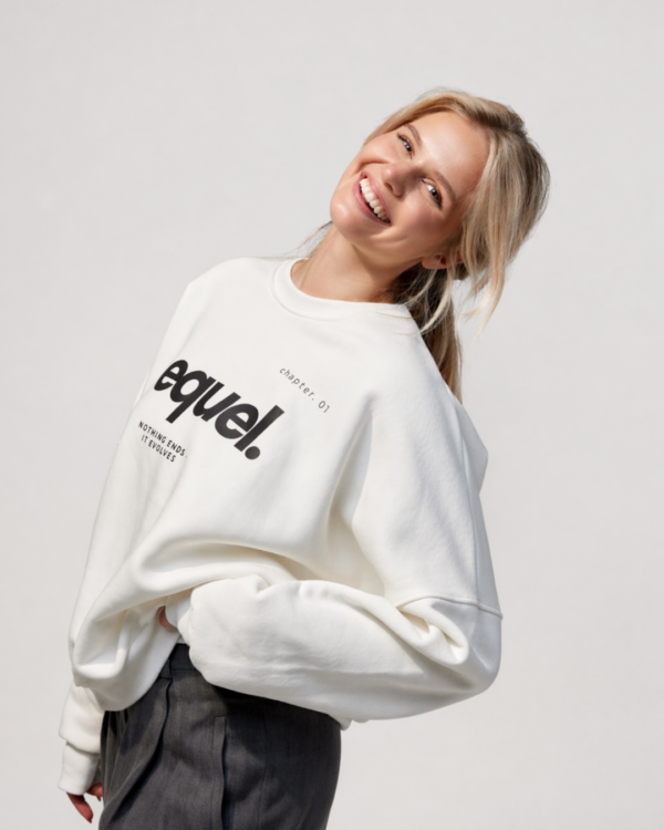 MOON bluza oversize z nadrukiem, ecru
