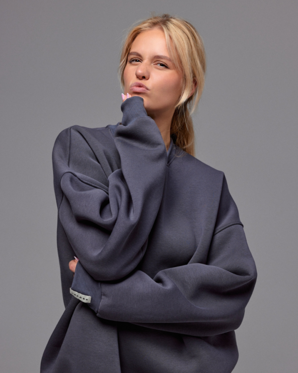 SHADE bluza oversize z nadrukiem, grafitowa