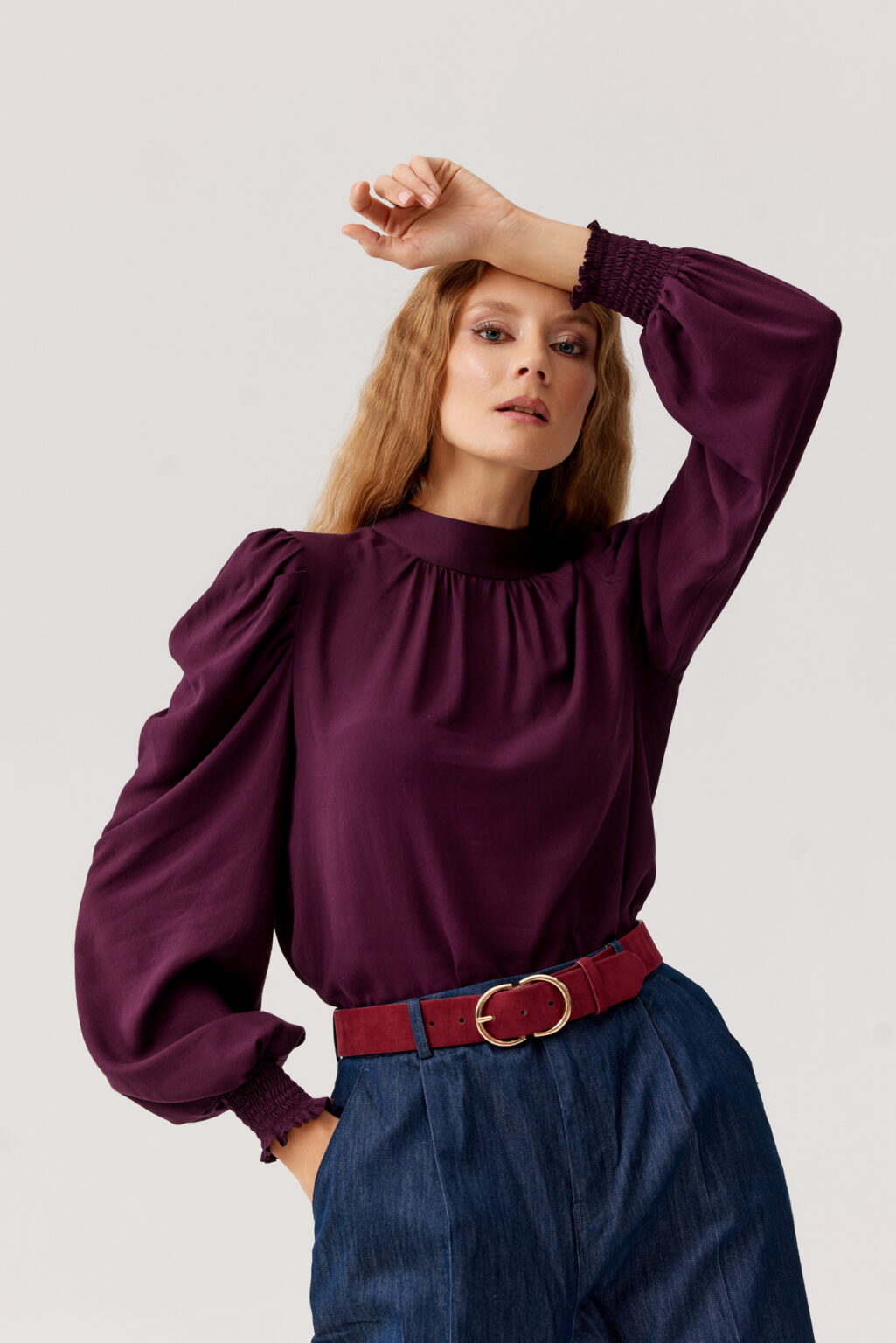 BLUZKA WISKOZOWA LAVIA- GŁĘBOKA ŚLIWKA