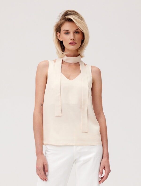 TOP IVY Z SZALEM (tencel) - Ecru